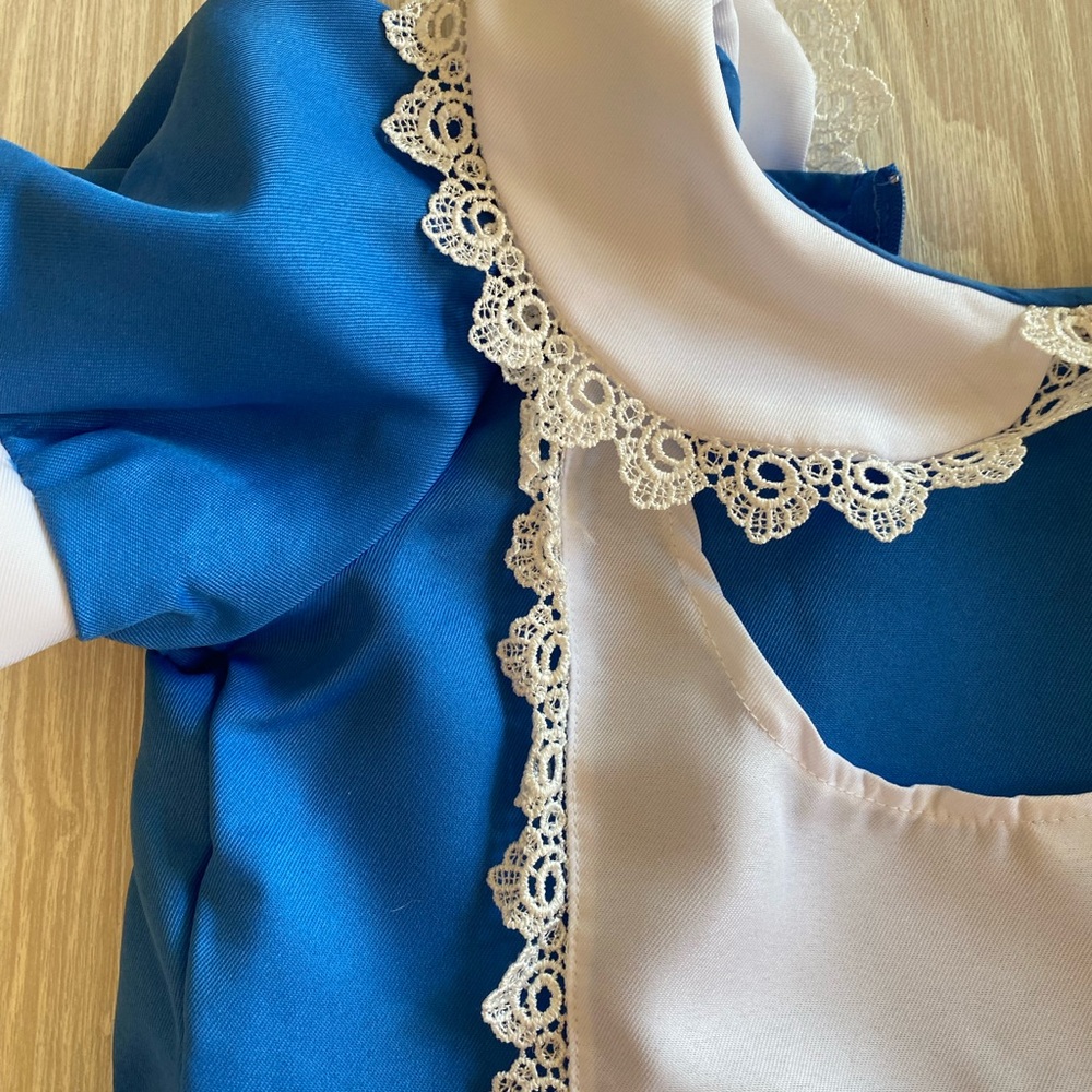 Classic Blue Alice-Style Kids Costume Dress with White Apron - Picture 6 of 7